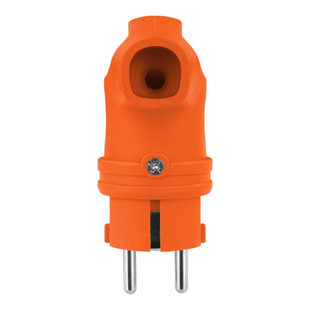 Wtyczka gumowa kątowa 16A 230V pomarańczowa Schuko 8956