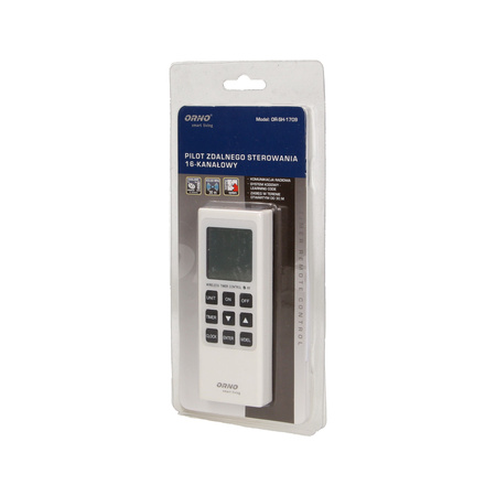 16-kanałowy pilot do zdalnego sterowania włącznikami podtynkowymi i gniazdami ORNO Smart Living OR-SH-1709