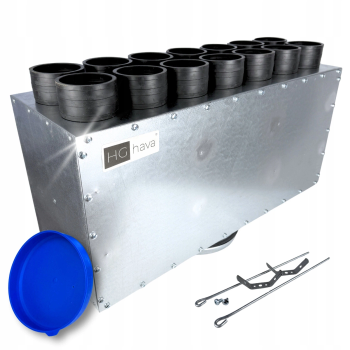 Skrzynka rozdzielcza rozdzielacz przelotowy wentylacja fi 200 14x75 mm E-KRT-14x75/200-OC