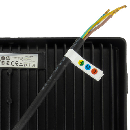 Naświetlacz LED 100W GTV czarny IP65 oświetlenie zewnętrzne 8000lm GT-GCX100W-40