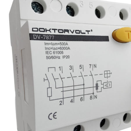 Doktorvolt Wyłącznik różnicowoprądowy 63A 4P 30mA Typ AC RCD DV-7877