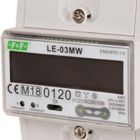 Trójfazowy licznik zużycia energii elektrycznej MID LE-03MW
