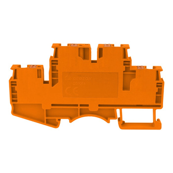 Złączka szynowa zaciskowa pomarańczowa 4mm2 2-piętrowa 4-przewodowa