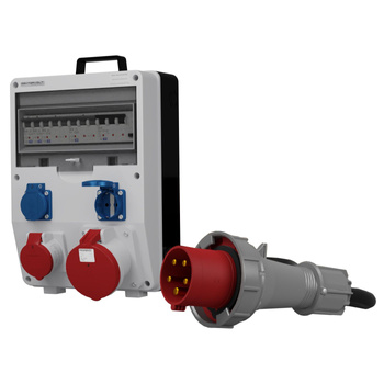 Rozdzielnica budowlana z kablem TD-S/FI SKH 63A 16A 2x230V Schuko Doktorvolt DV-0045-D