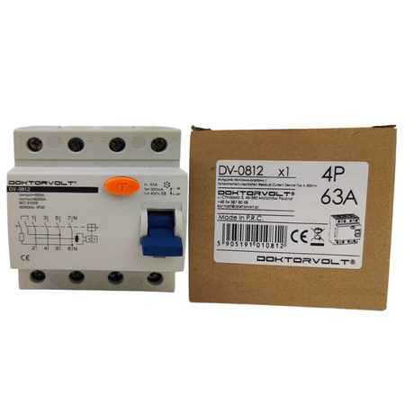 Wyłącznik różnicowoprądowy Typ A Doktorvolt 300mA 63A 4P RCD DV-0812