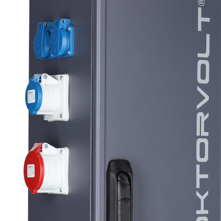 Słupek dystrybucyjny 2x16A 5P 400V rozdzielnica elektryczna z przyłączem wodnym 4x16A 2p+E 230V 2x16A 3P 230V CV-CAMP DV-2209-D