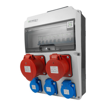 Rozdzielnica budowlana 16A 32A CEE 3x230V erbetka z uchwytem zabezpieczona Doktorvolt DV-8119-F