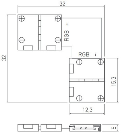 Złączka prosta do taśmy LED RGB 2 zaciski XC11 GTV LD-ZTKTRGB-04N