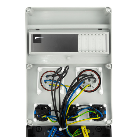 Rozdzielnica budowlana 32A/16A 3x230V JUN-S Schuko erbetka z zabezpieczeniami Siemens Doktorvolt DV-5565-D