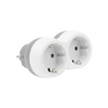 Rozgałęźnik wtyczkowy 2x gniazdo 230V Schuko z uziemieniem szaro-biały W-72004