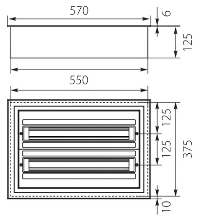 Rozdzielnica podtynkowa DARP-48 48 modułowa 2x24 IP54 z aluminiowymi drzwiami E-P 9.224