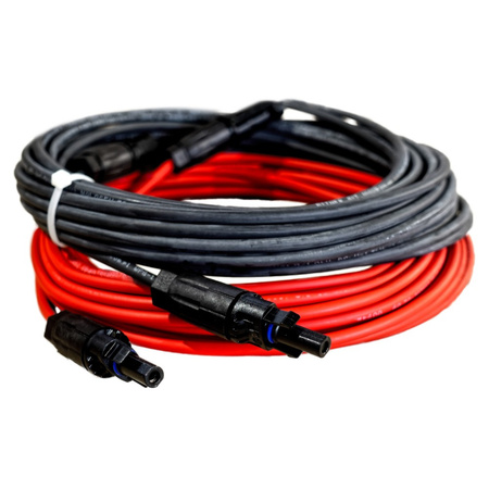 Przedłużacz solarny kabel 6mm2 z wtykami MC4 czarny/czerwony 1 - 50m DV-8645-FOT