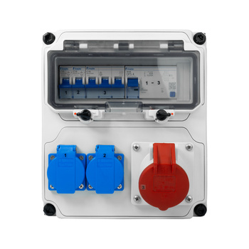 Rozdzielnica budowlana 2x16A 230V Schuko 1x16A CEE IP44 Skrzynka elektyczna BALS BL89010