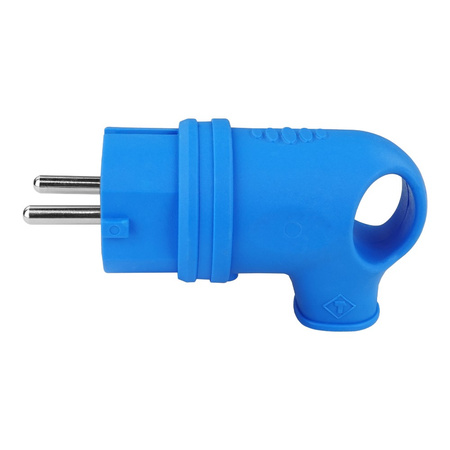 Wtyczka gumowa kątowa 16A 230V niebieska Schuko 3101-302-0900