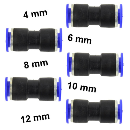 Złączka automatyczna do węża PU/PE prosta fi 10 mm G03013