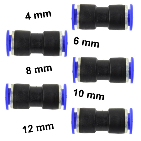 Złączka automatyczna do węża PU/PE prosta fi 12 mm 7114