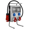Rozdzielnica budowlana 32A 16A skrzynka elektryczna na stojaku z kablem 2x230V Schuko Doktorvolt ECO-S/FI SKHU DV-0403-D