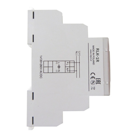 Kontrolka sygnalizacyjna 1-fazowa czerwona na szynę TS35 250V RLK-1R Relpol 863026