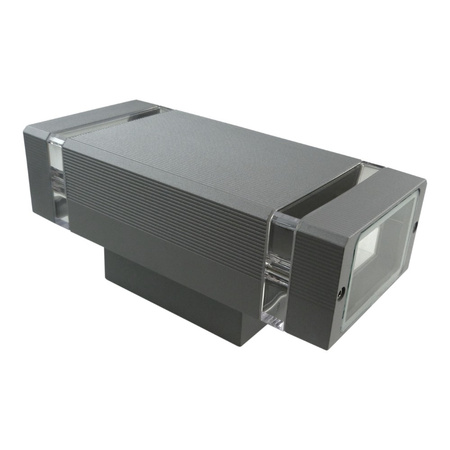 Oprawa elewacyjna 2xGU10 2x50W IP54 szara kinkiet lampa ścienna Nessa GTV LD-NESSAGU10D-80