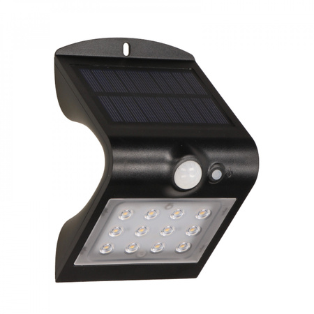 SILOE LED 1.5W. lampa solarna z czujnikiem ruchu 120st. 190lm. IP65. 4000K. 1200mAh. podwójne źródło światła. czarna OR-SL-6083BLR4