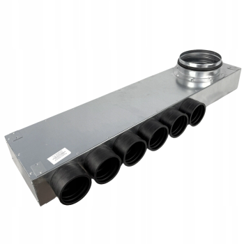 Skrzynka rozdzielcza rozdzielacz rurowy wentylacyjny fi 160 6x75 mm płaski E-KRRR-6x75/160-OC