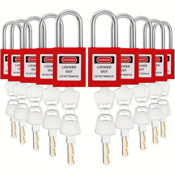 Kłódka bezpieczeństwa LOTO 38mm Zamek OSHA z kluczami czerwony Lockout Tagout do stacji i urządzeń zabezpieczających
