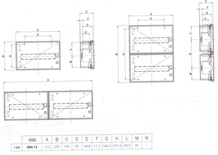 Rozdzielnica podtynkowa QZERO IP65 12 modułowa białe drzwi 990.12 M-L 0012