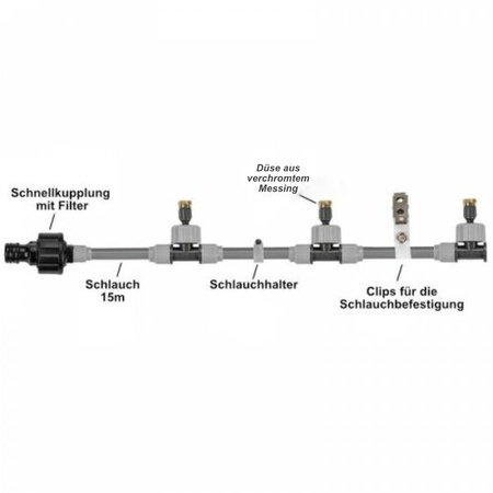 Ogrodowa mgiełka wodna 15m Kurtyna wodna WHITE LINE BRADAS WL-Z1015