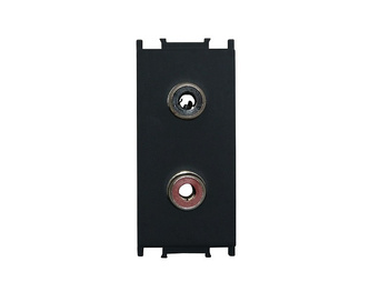 Gniazdo audio głośnikowe 2xRCA 1M Modul czarny bez ramki TEM do PD12 KM22SB-B