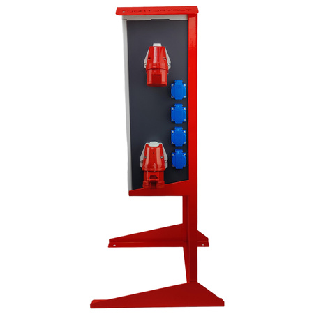 Rozdzielnica budowlana OS-S/FI SET 2x32A 1x16A CEE MENNEKES z gniazdami 8x230V na stojaku wyłącznik różnicowy rozdzielnia elektryczna przenośna na budowę skrzynka elektryczna z zabezpieczeniem Doktorvolt DV-8379-D