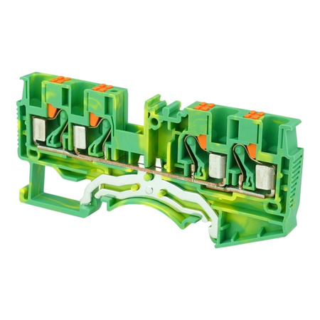 Złączka szynowa 4mm2 1P 4-przewodowa sprężynowa żółto-zielona PE DS4-QU-PE-01P-1C-00