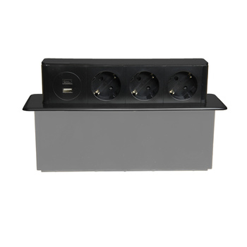 Gniazdo meblowe do zabudowy 3x 230V Schuko 1x USB-A 1x USB-C W-7 W-72015