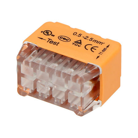 Złączka instalacyjna wciskana 8-przewodowa dwurzędowa na drut 0.75-2.5mm2 IEC 300V/24A 50 szt. OR-SZ-8004/8/50