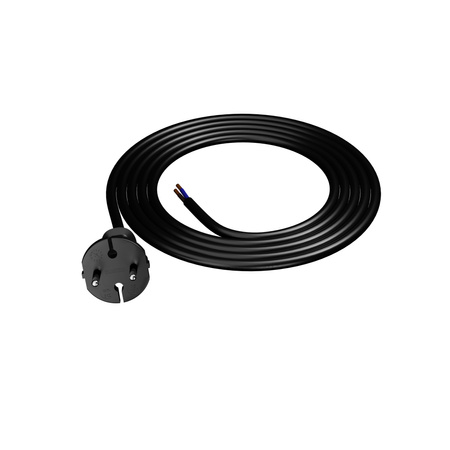 Przewód przyłączeniowy 2m z wtyczką prostą TYP E 230V 16A 2×1,5 mm² H07BQ-F PP-21 czarny W-98578