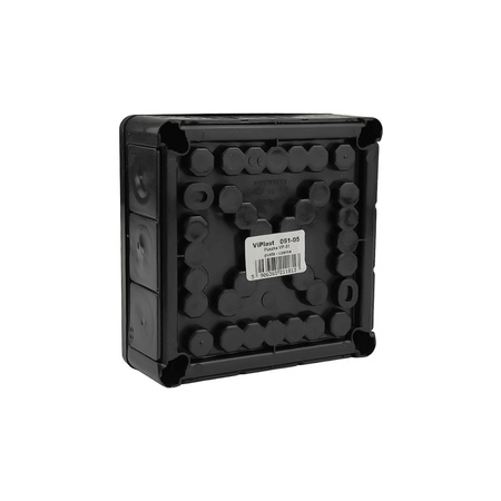 Puszka Natynkowa pusta 6 wlotów/12 wlotów VIPLAST CZARNA IP55 05 051-05