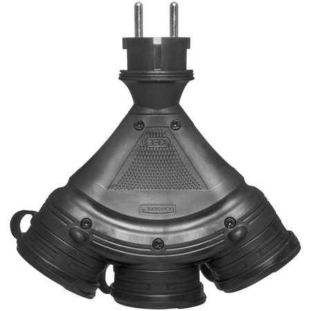 Rozgałęźnik przenośny czarny R-X3/44S IP44 3×2P+Z 16A 250V Schuko W-01162