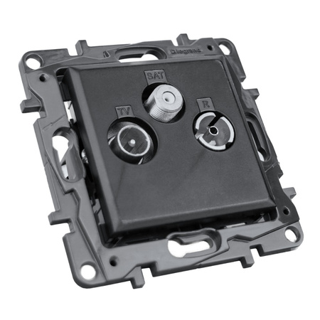 Gniazdo TV-R-SAT przelotowe czarne 14 dB Niloe Step 863578
