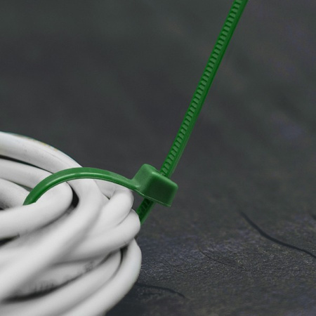 100szt. Opaska kablowa 2,5x150mm Green taśma kablowa trytytki Bradas TS1125150G