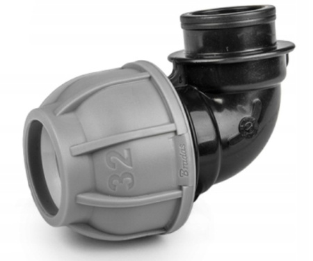 Kolanko do rur PE 32mm 90° z gwintem wewnętrznym 1" PN10 DSRA10K32F1