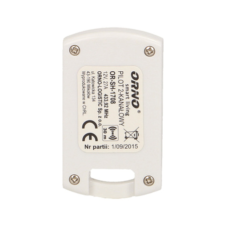 2-kanałowy pilot do zdalnego sterowania włącznikami podtynkowymi i gniazdami ORNO Smart Living OR-SH-1708