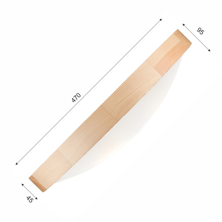 Lampa sufitowa plafon drewniany sosnowy LED 3-punktowy wypukły 47 cm LD-PD-8.3 SOSNA