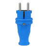 Wtyczka gumowa prosta 16A 230V niebieska Schuko 3101-301-0900