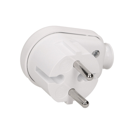 Wtyczka kątowa 2P. biała WT-16 K2/BIAŁY