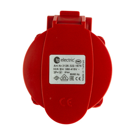Gniazdo tablicowe proste CEE 400V 32A/4P 75x75 mm VDE TP Electric 3126-322-1675