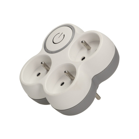 Rozgałęźnik. 3 gniazda 2P+Z z podświetlanym wyłącznikiem ON/OFF OR-AE-1378