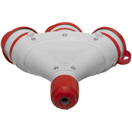 Trójdrożne gniazdo Schuko IP44 3×2P+Z 16A 250V szaro-czerwone GN-X3/44S W-01163