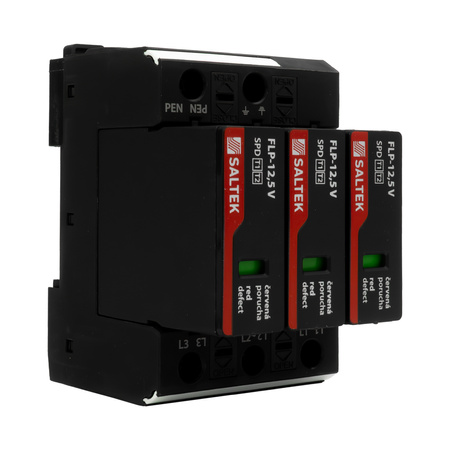 Ogranicznik przepięć typ 1 12.5kA FLP-12,5 V/3 do 350V DC szyna DIN ochronnik przepięciowy dla niskiego napięcia A03425