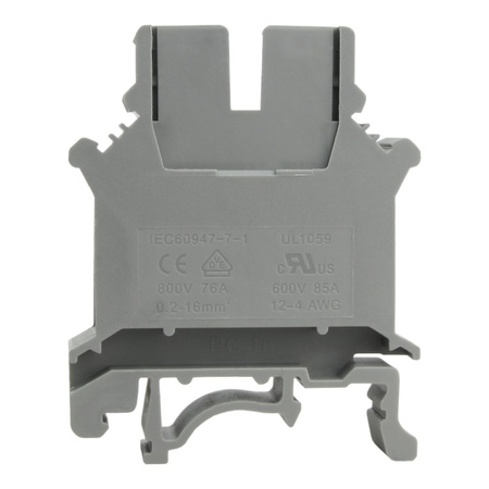 Złączka szynowa przelotowa szara śrubowa 16mm2 1P VDE UL PC16-01P-11-00A(H)