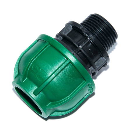Łącznik do rur PE 25mm z gwintem zewnętrznym 3/4" Bradas - profesjonalne rozwiązanie do systemów nawadniających DSRAIQ25GZ34