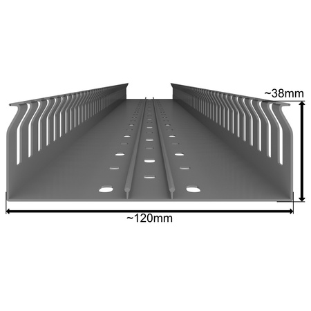 Korytko grzebieniowe 120x40 Kanał kablowy z pokrywą 1m EC ECS12040